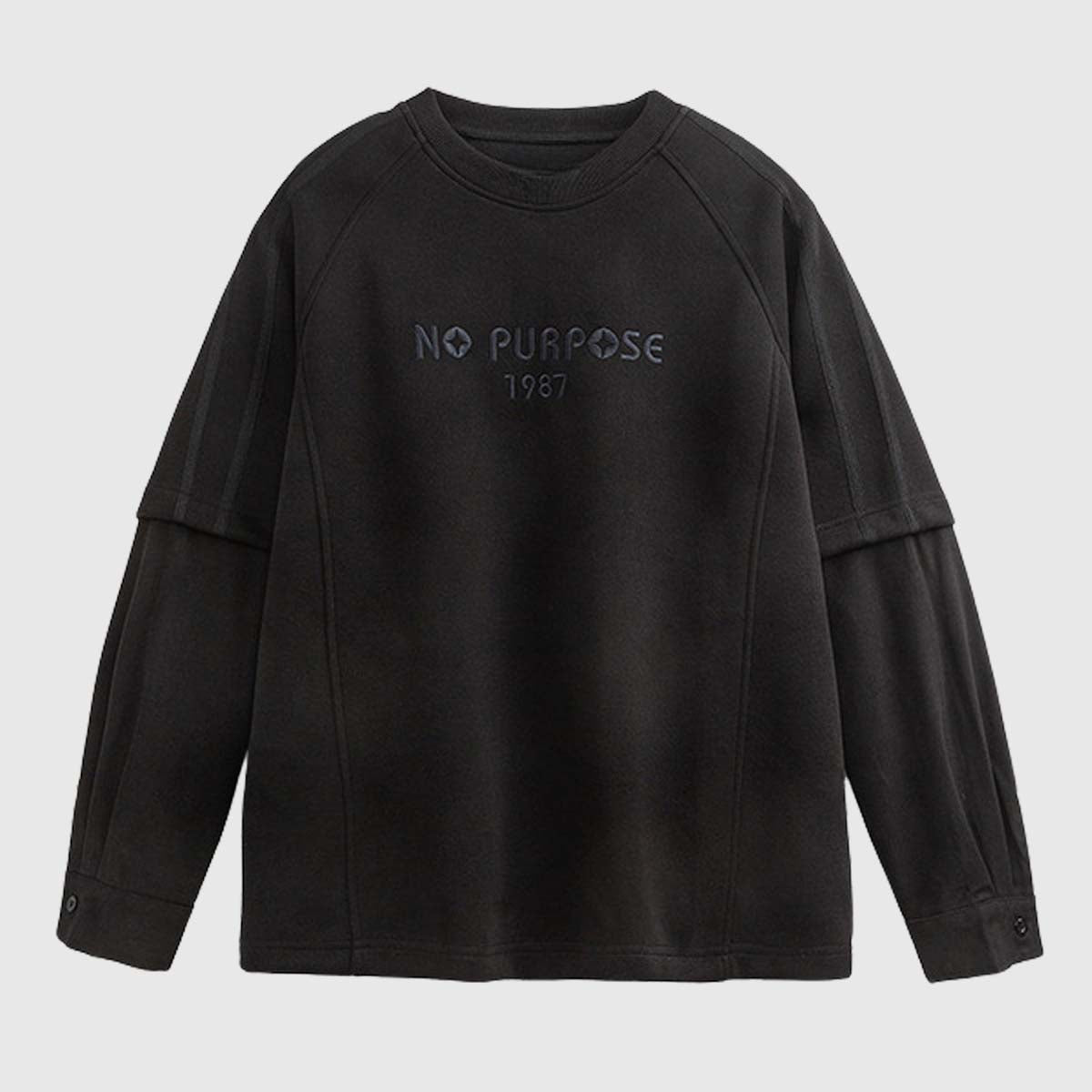 Colorblock "NO PURPOSE" Sweatshirt