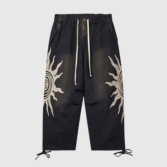 Sun Graphic Drawstring Pants