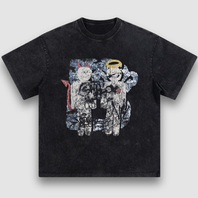 Devil & Angel Washed Tee