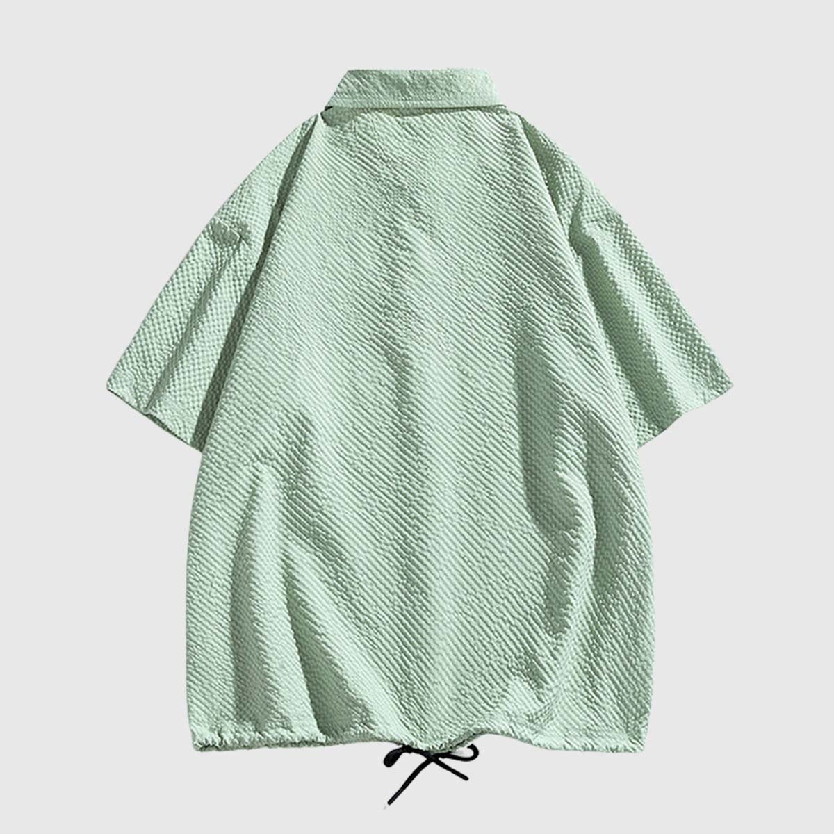 Modern Textured Drawstring Shirt