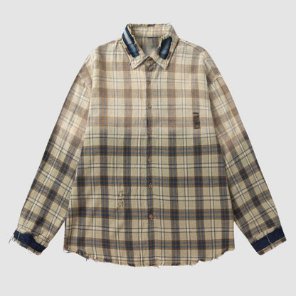 Vintage Gradient Plaid Shirts