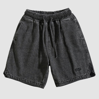 Slit Design Washed Jorts