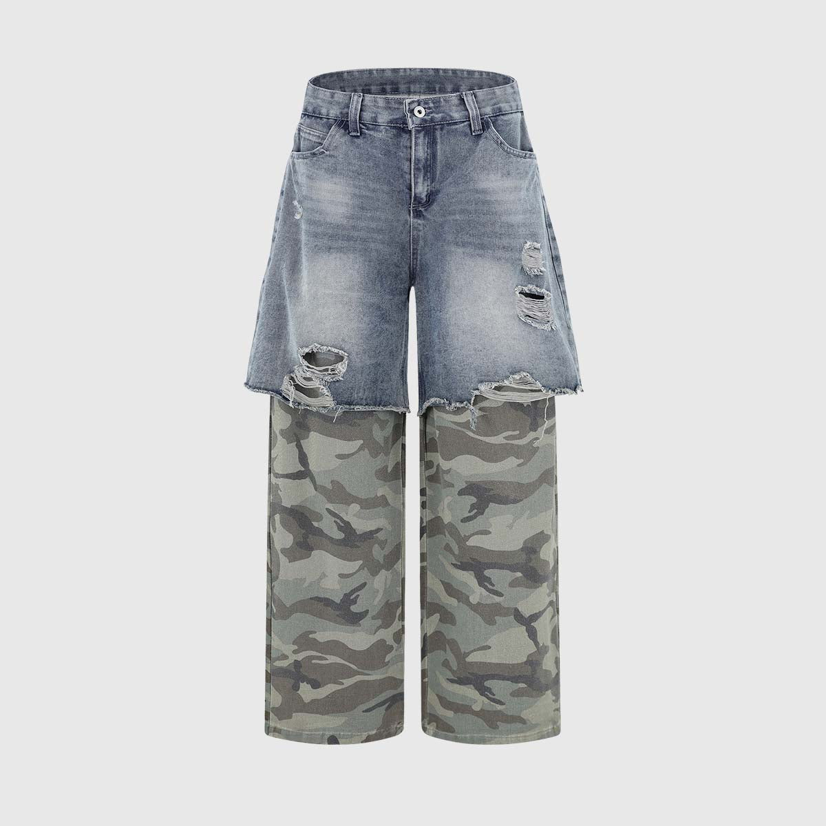 Camouflage Patchwork Jeans