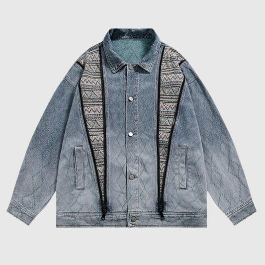 Vintage Patchwork Denim Contrast Jacket