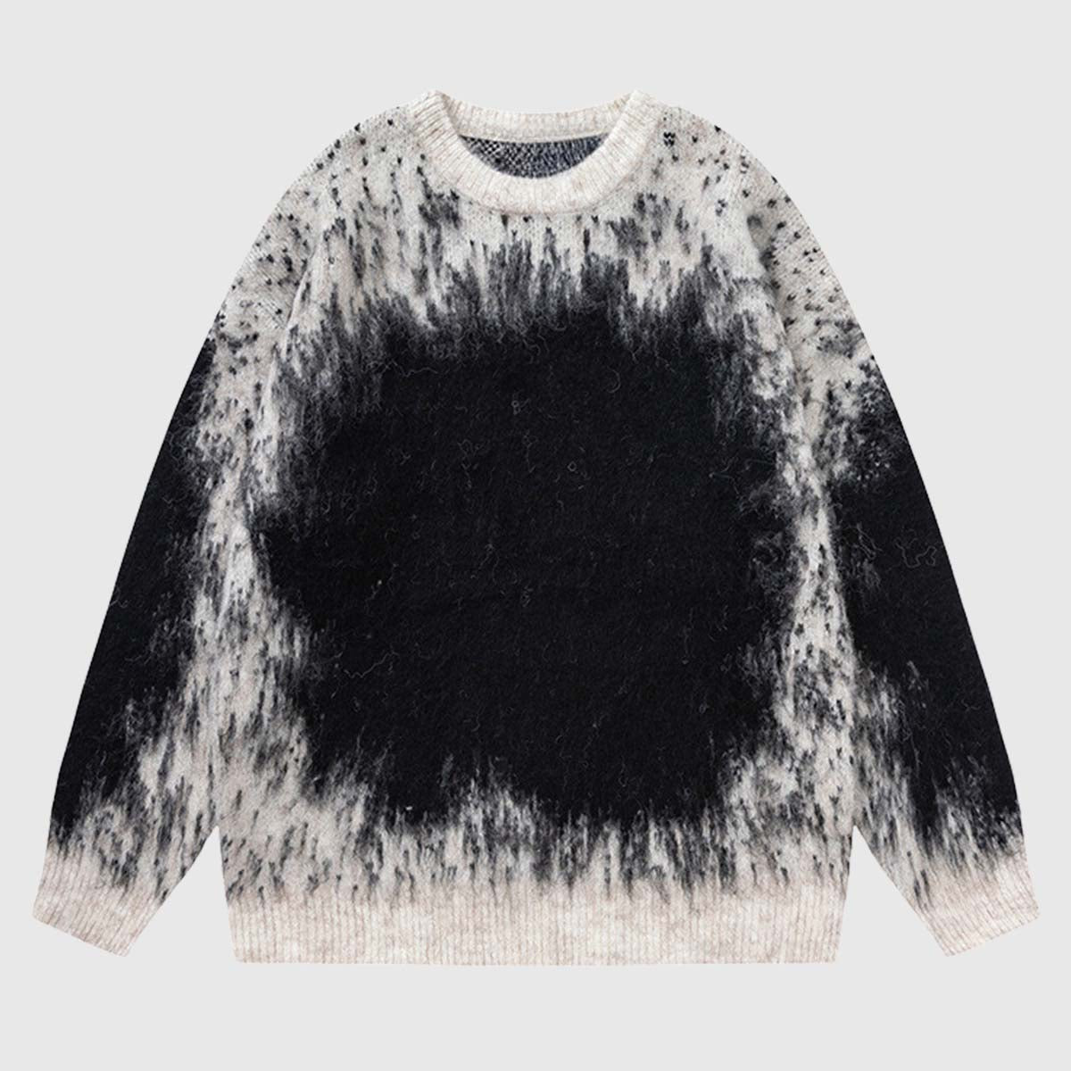 Gradient Tie-Dye Fluffy Sweater