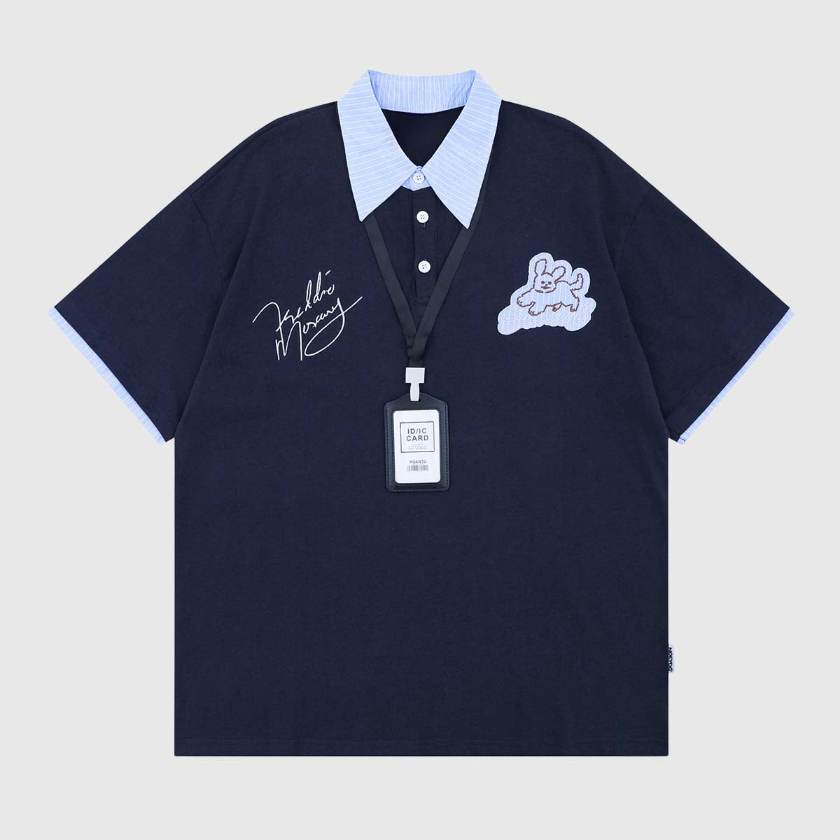 Graphic Polo Shirt with Name Tag