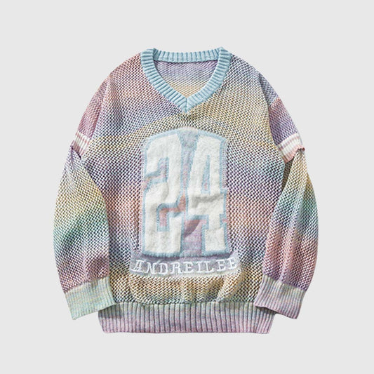 Retro Colorful Knit Sweater