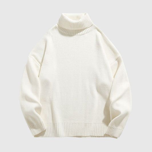 Solid Color High Neck Knit Pullover