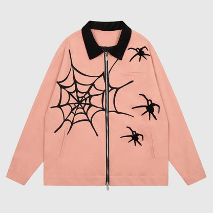 Streetwear Spider Embroidered Jacket