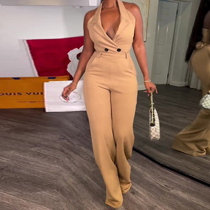 Halter Backless High Waist Jumpsuits