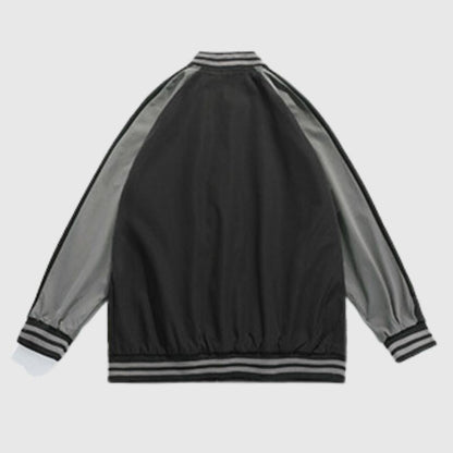 Casual Color-Block Baseball Jacket