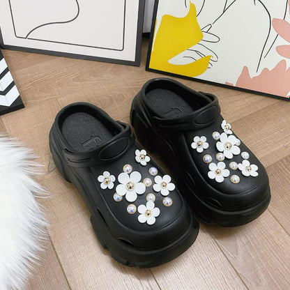 White Flower Pearl Garden Clog