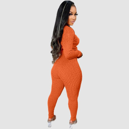 Solid Color Bodycon Sweater Set