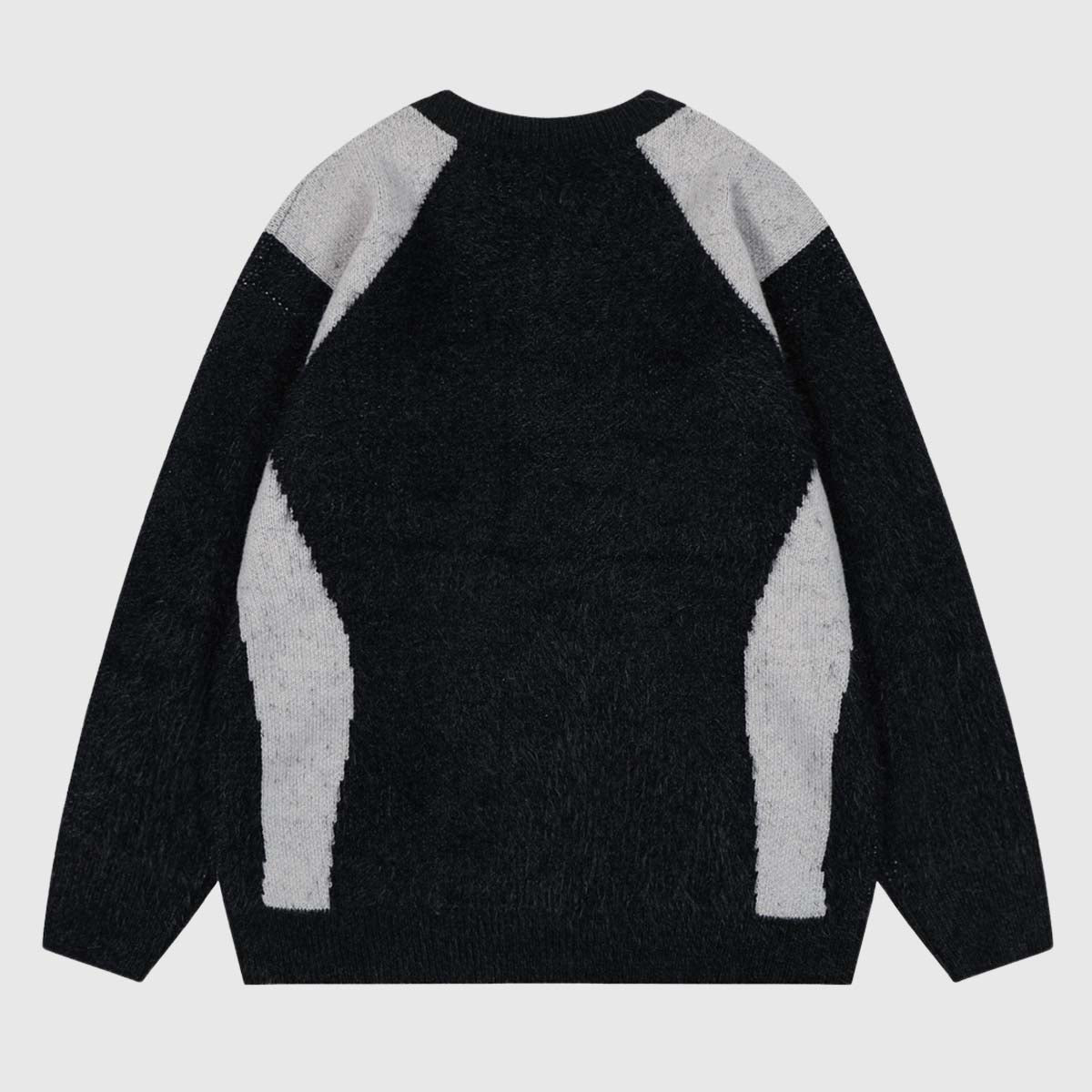 Colorblock Crew Neck Knit Sweater