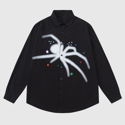 Casual Spider Print Shirts