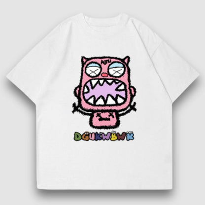 Cute Monster Pattern Printed Tee