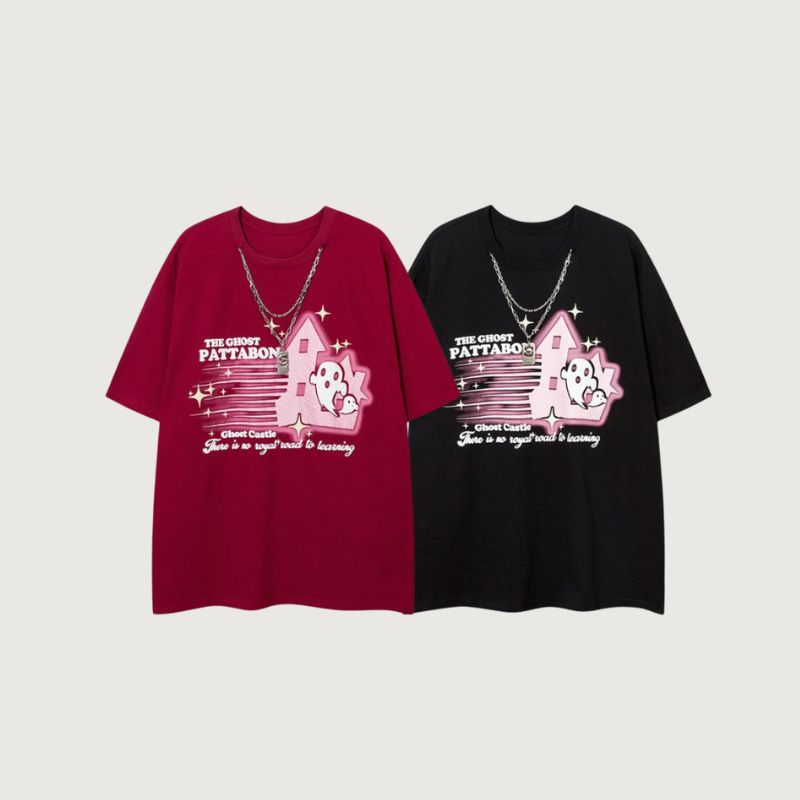 Cute Ghost Print Tees