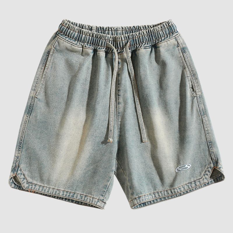 Slit Design Washed Jorts