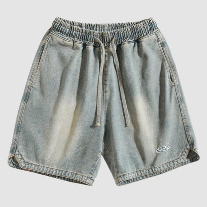 Slit Design Washed Jorts