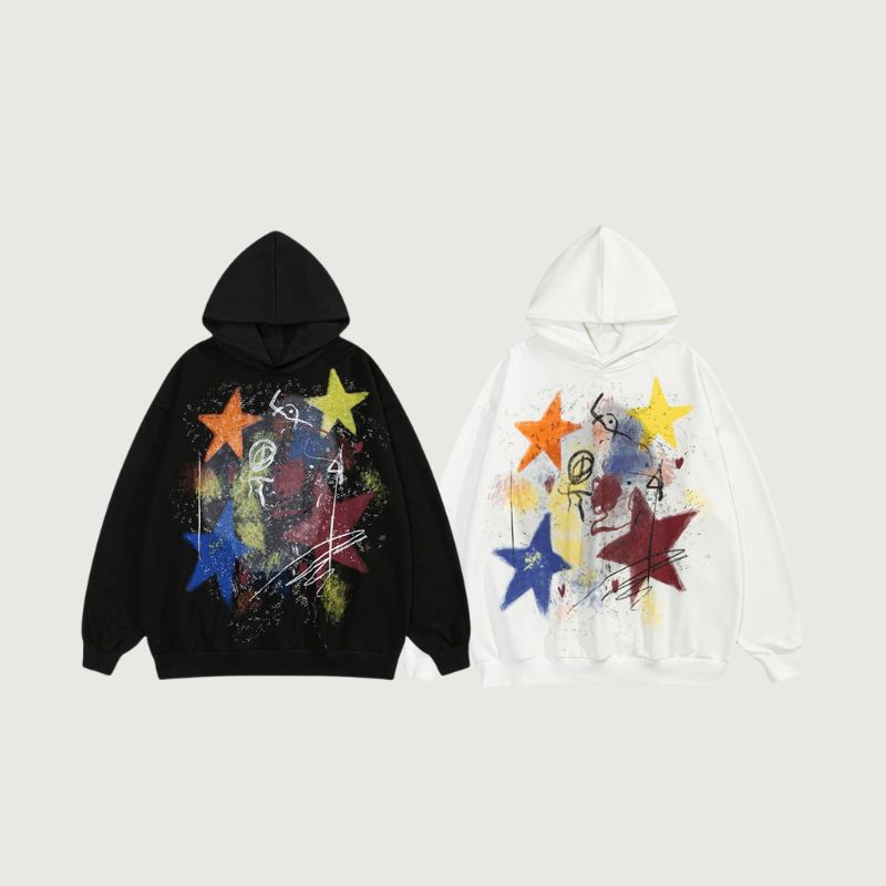 Graffiti Print Hip-Hop Hoodie