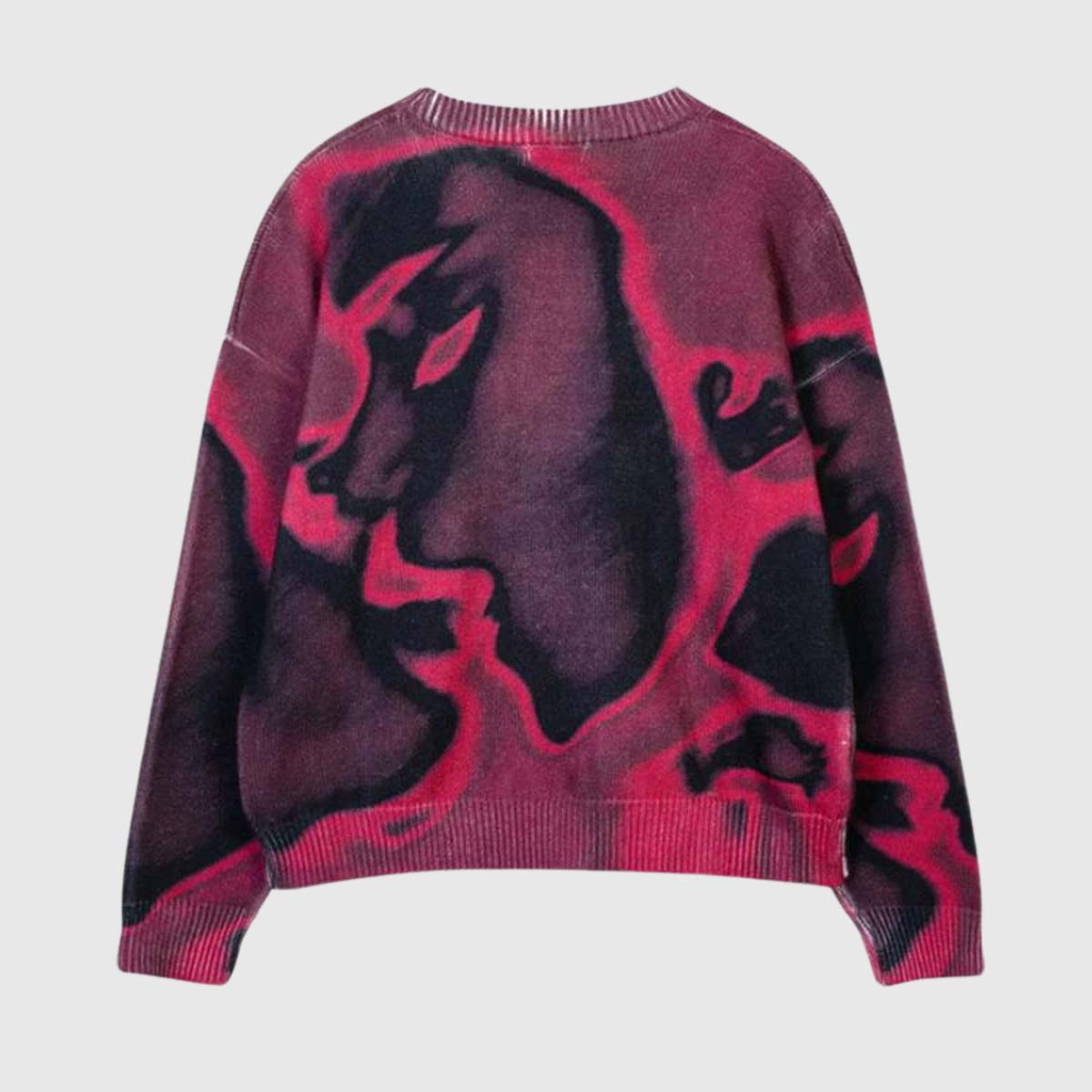 Y2K Print Knit Sweater