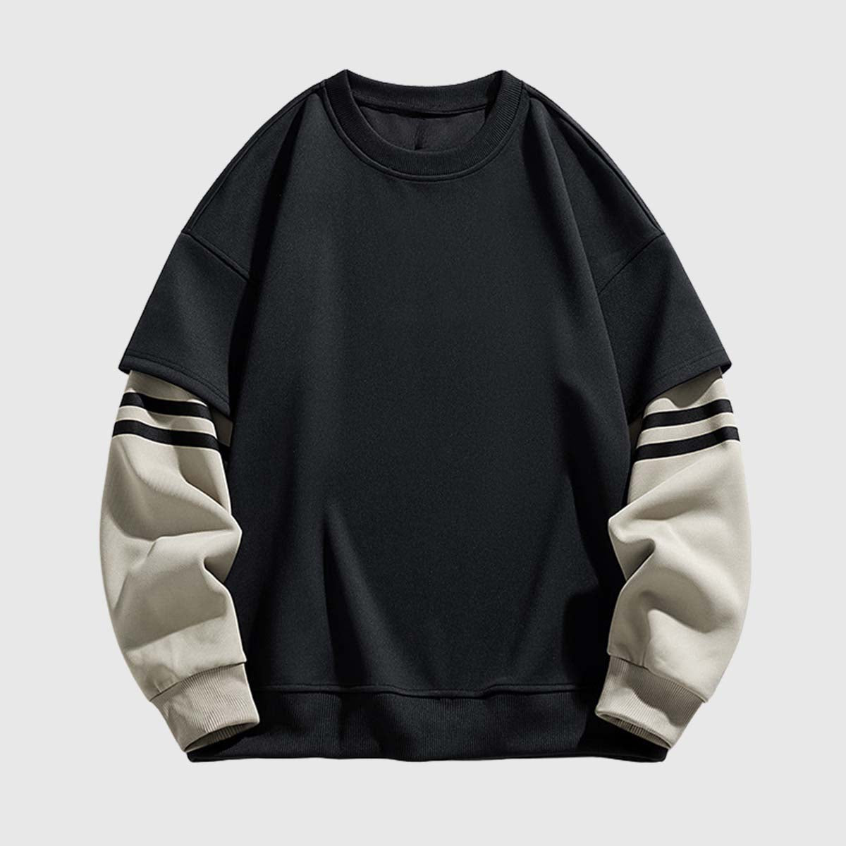 Two-Tone Sleeve Crewneck Sweatshirt