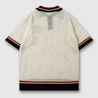 Vintage Stripe Collar Polo Tee