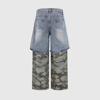 Camouflage Patchwork Jeans