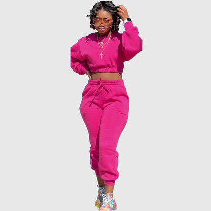 Crew Neck Sweatshirt & Drawstring Pant Set