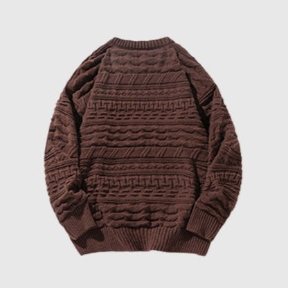 Retro Textured Knit Sweater