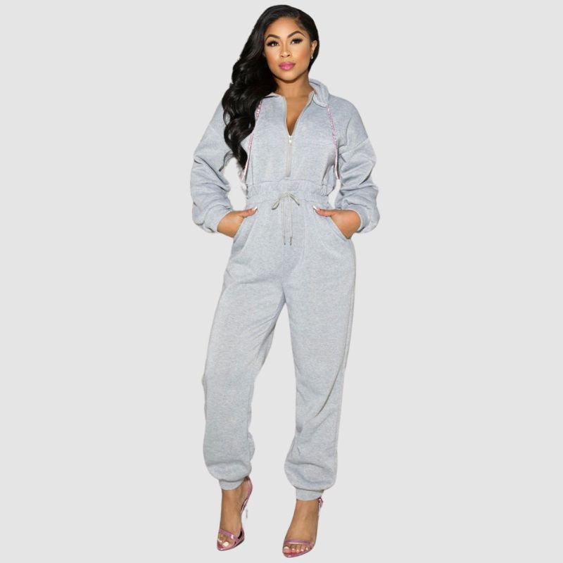 Solid Color Hoodies Jumpsuits