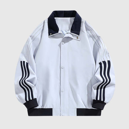 Retro Contrast Panel Bomber Jacket