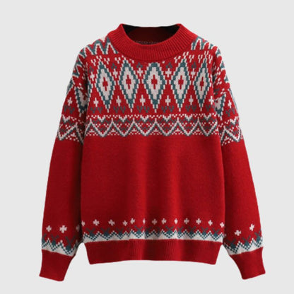 Argyle Pattern Jacquard Sweater