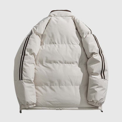 Striped Sleeve Puffer Jacket