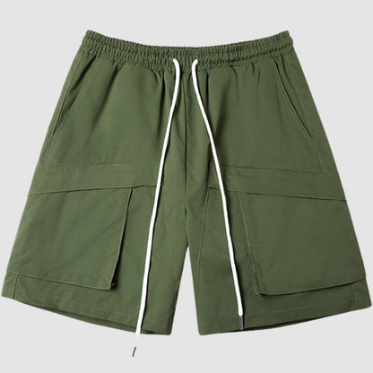 Pocket Patch Drawstring Cargo Shorts