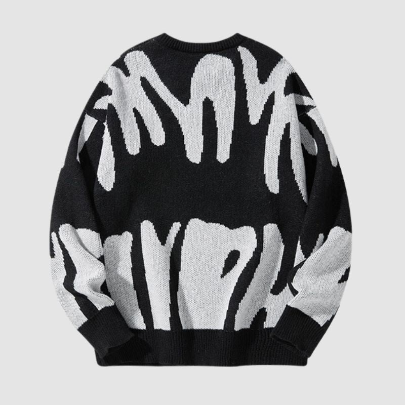 Irregular Color Contrast Design Sweater