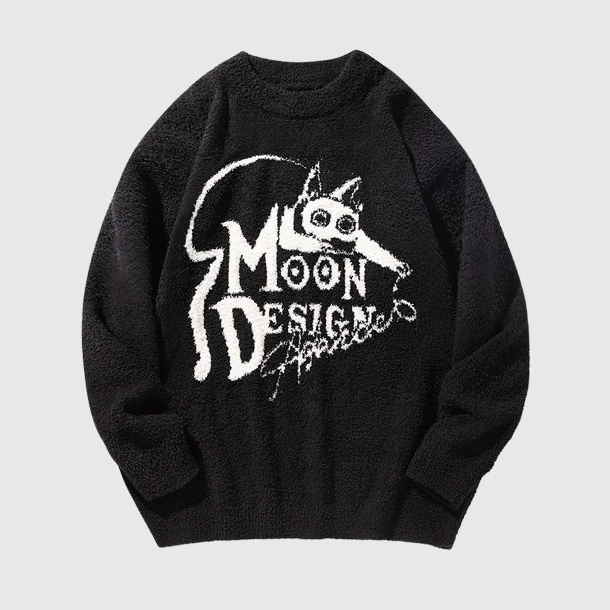 Moon Design Graphic Knit Sweater