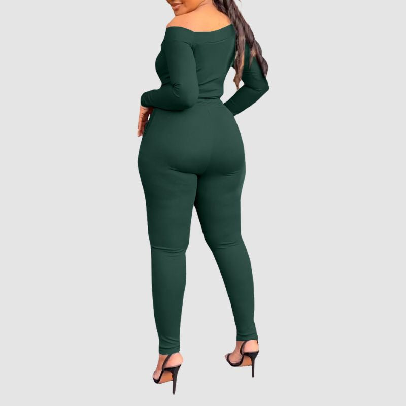 Off-Shoulder Bodycon Pants Set