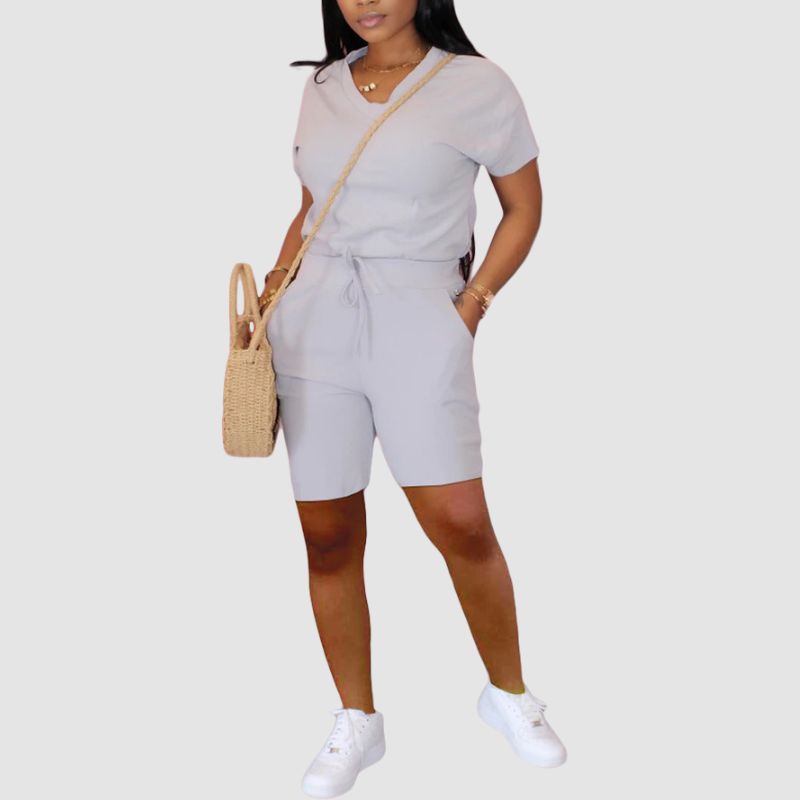 V Neck Tee & Short Pant Set