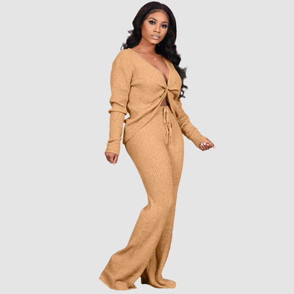 Thickened Ribbed Knit set