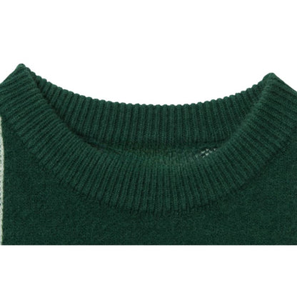 Christmas Pattern Embossed Color-Block Sweater