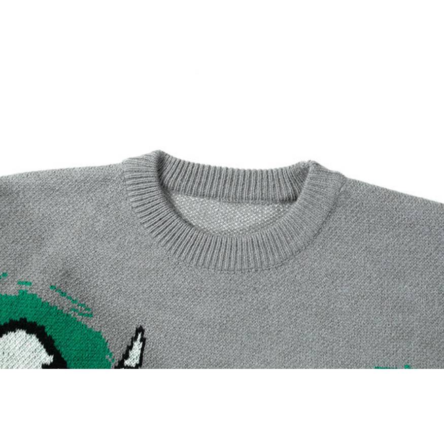 Gesture Print Knitted Sweater