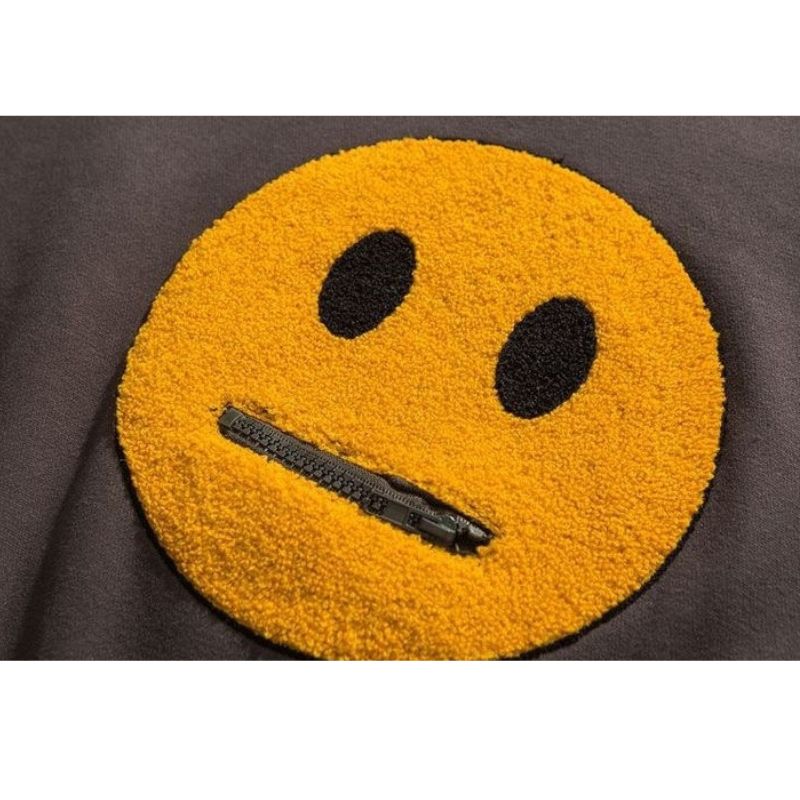 Street Style Smiley Face Patchwork Hoodie