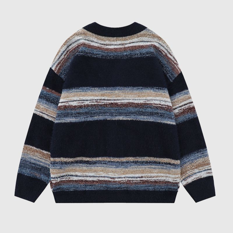 Rainbow Striped Gradient Cardigan