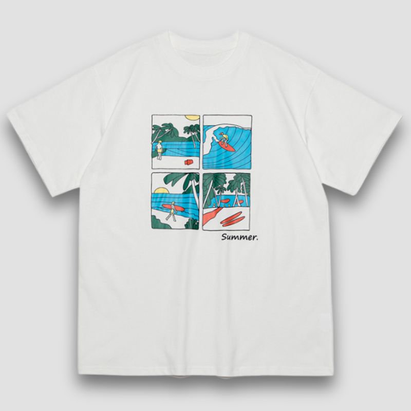 Surf Print Couple Tee