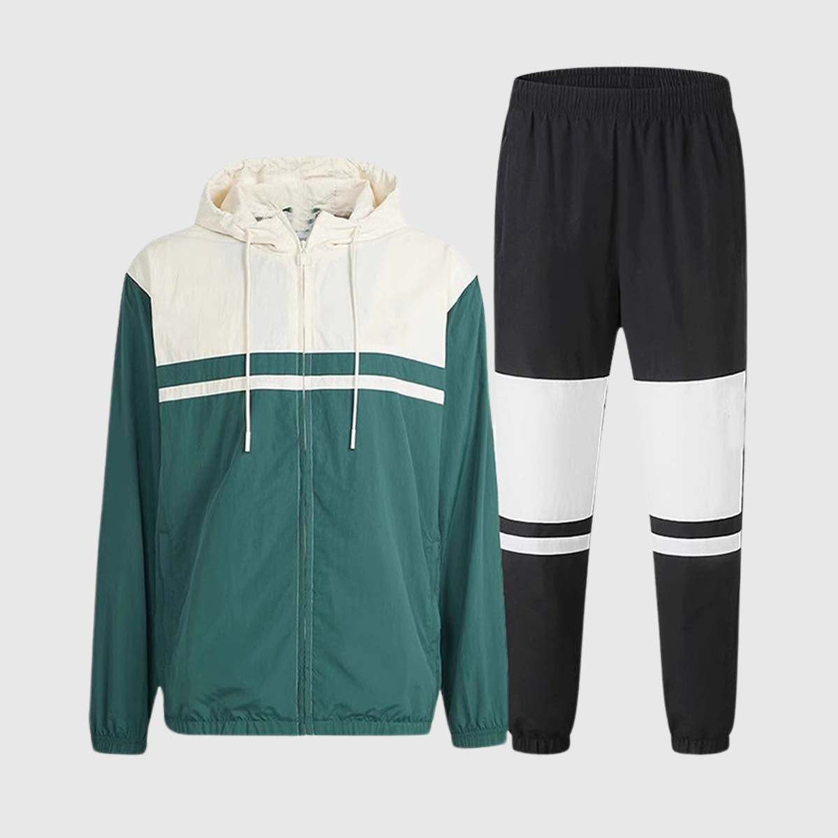 Retro Colorblock Tracksuit Set