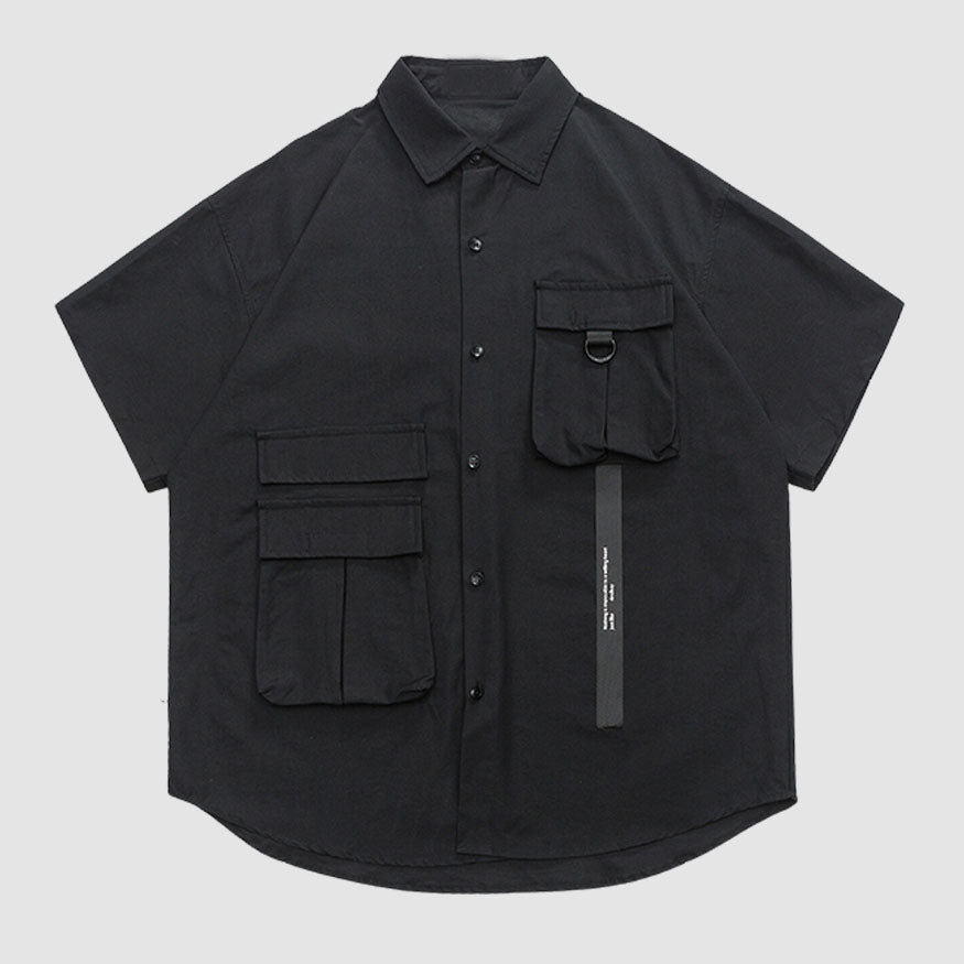 Solid Multi-Pocket Shirts