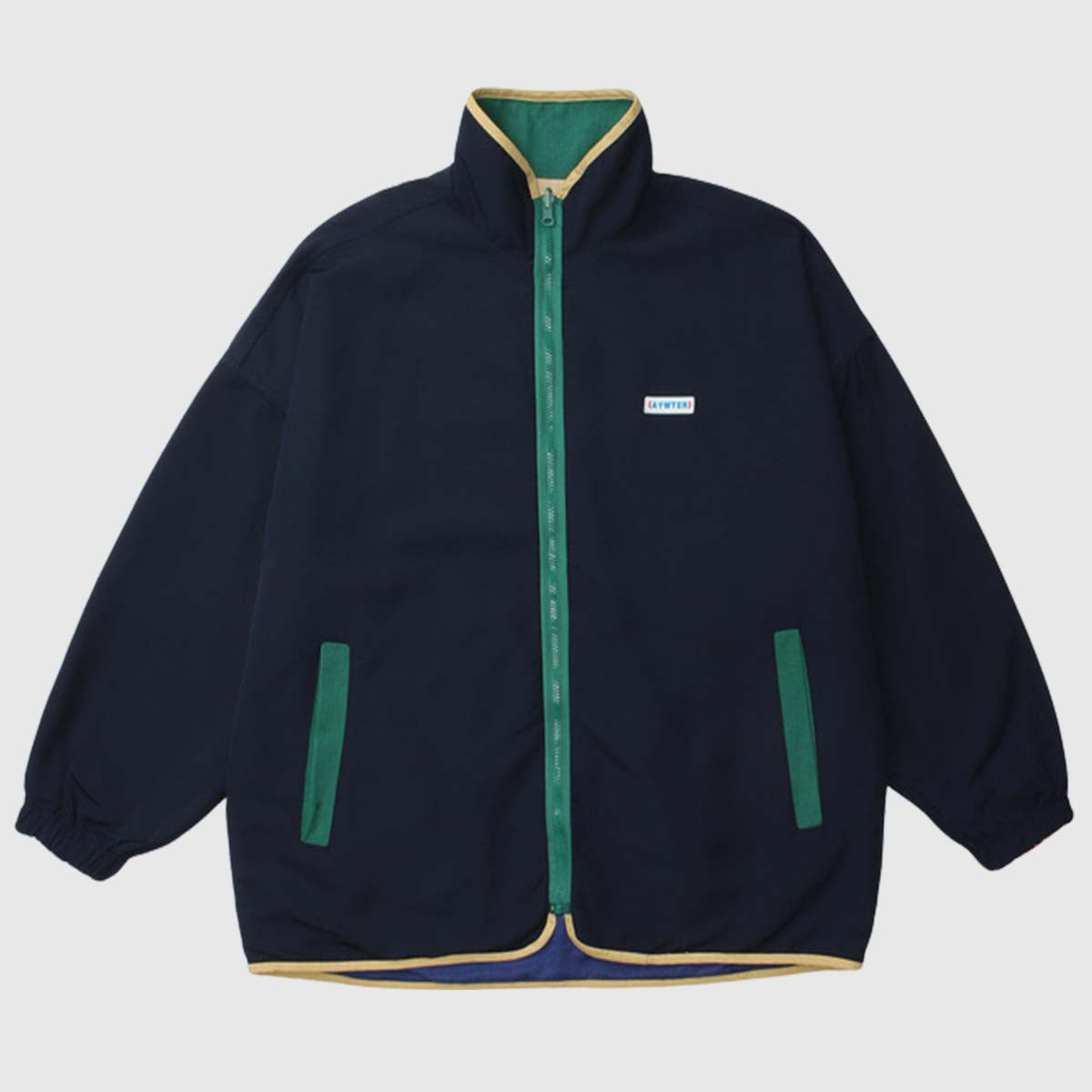 Color-Block Stand-Collar Jacket