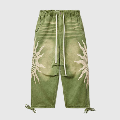 Sun Graphic Drawstring Pants