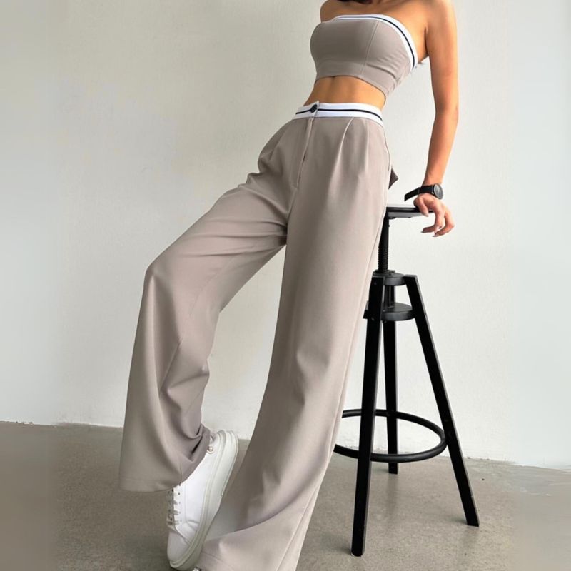 Tube Top & Wide Leg Trousers Set